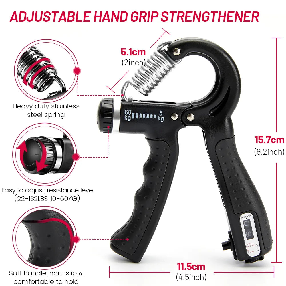 Adjustable 5-60Kg Heavy Hand Gripper Variations Fitness Hand, Grip, Wrist Training 