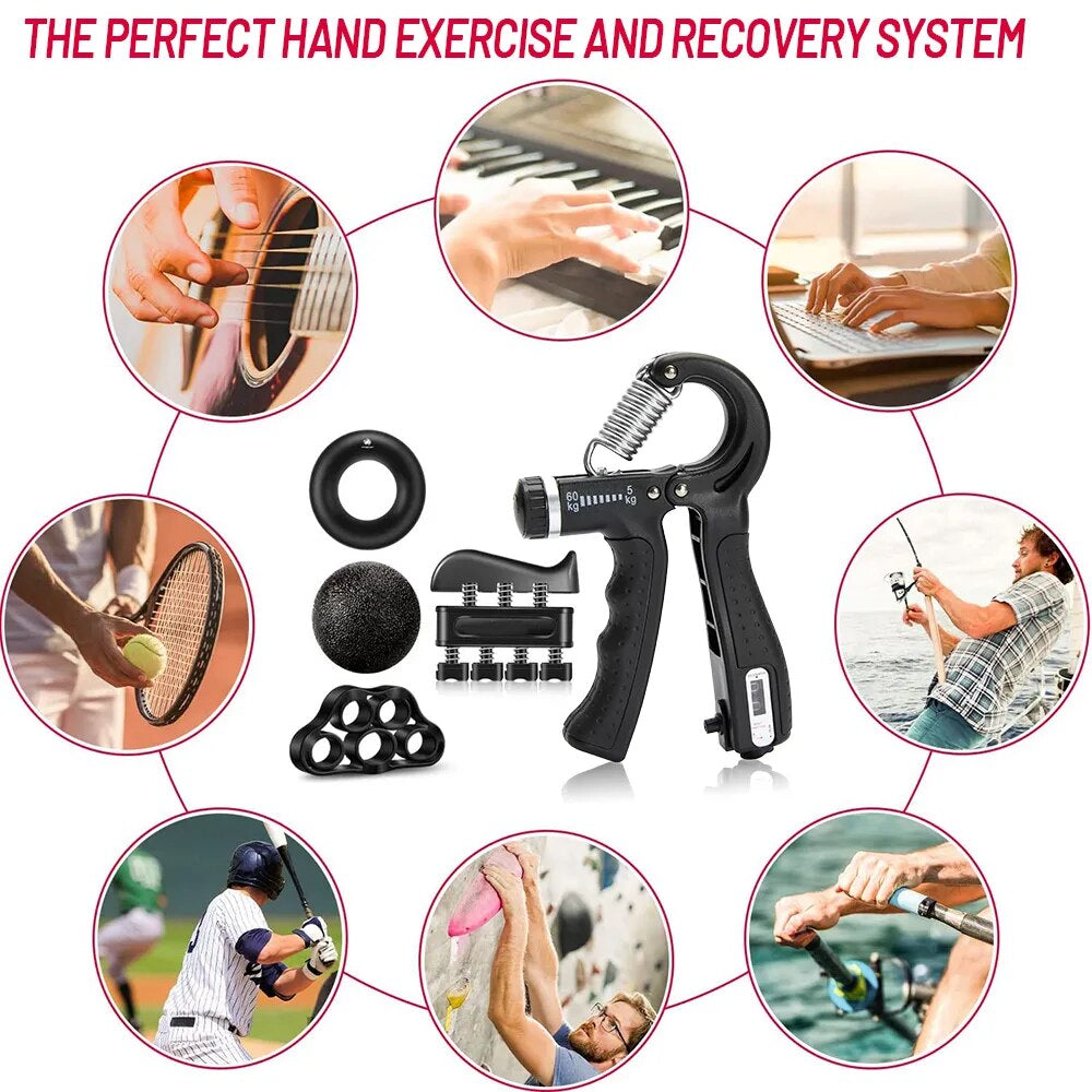 Adjustable 5-60Kg Heavy Hand Gripper Variations Fitness Hand, Grip, Wrist Training 