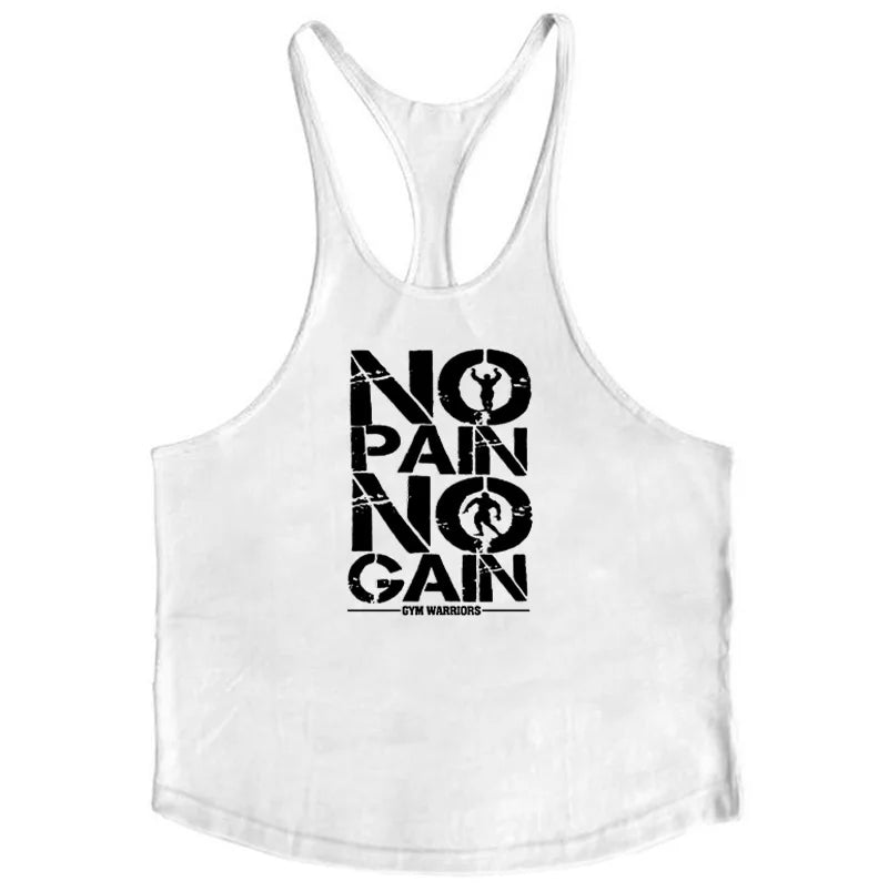 Cotton Shoulder Strap Bodybuilding Stringer Tank Top Mens Fitness 