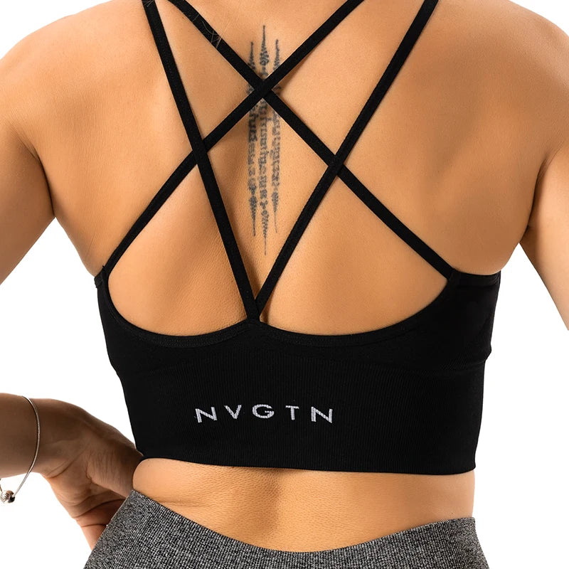 Nvgtn Seamless Flourish Seamless Breathable Spandex Top Woman's Fitness 