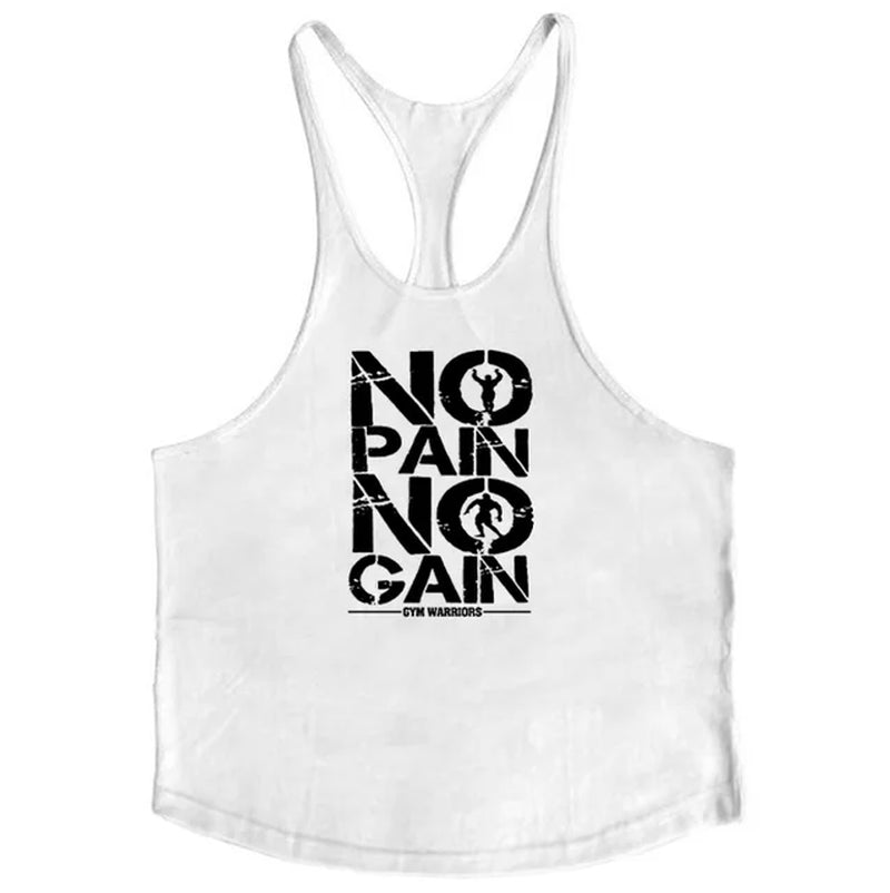 Cotton Shoulder Strap Bodybuilding Stringer Tank Top Mens Fitness 